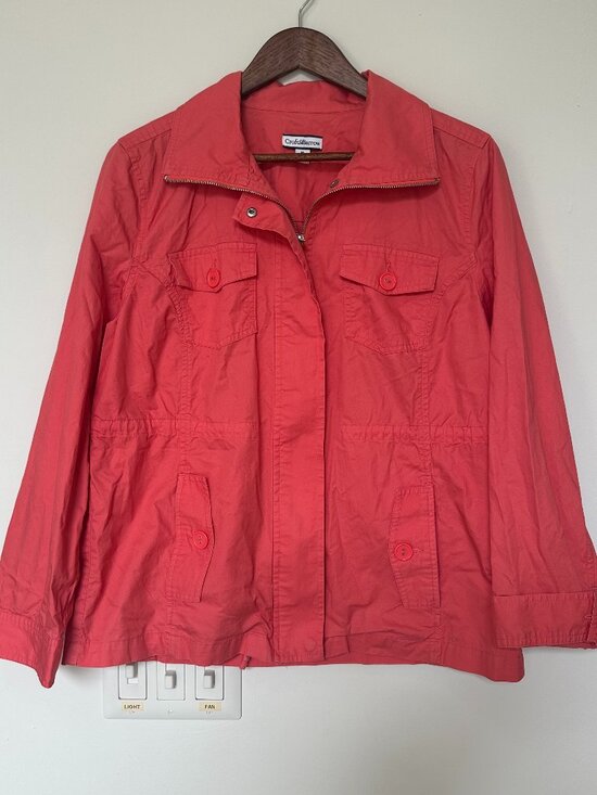croft & barrow Jackets & Blazers - Croft & Barrow Salmon Pink Cinched Utility Jacket Size Medium🌸